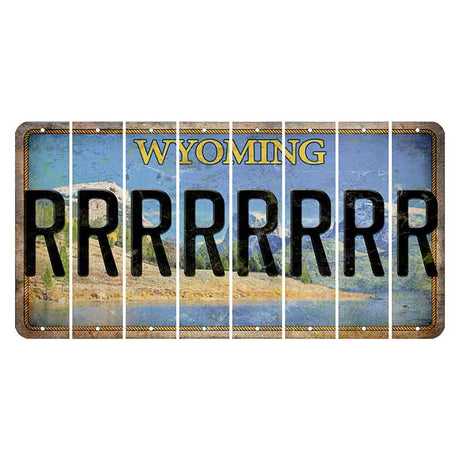 Wyoming Squaretop Mountain Cut License Plate Strips (Set of 8) R