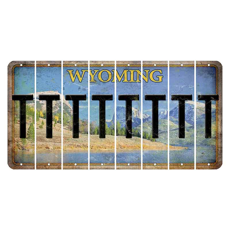 Wyoming Squaretop Mountain Cut License Plate Strips (Set of 8) T