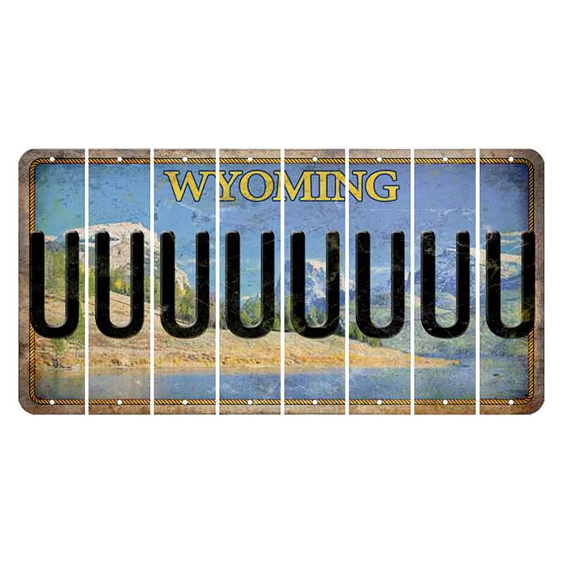 Wyoming Squaretop Mountain Cut License Plate Strips (Set of 8) U