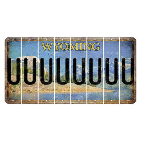 Wyoming Squaretop Mountain Cut License Plate Strips (Set of 8) U