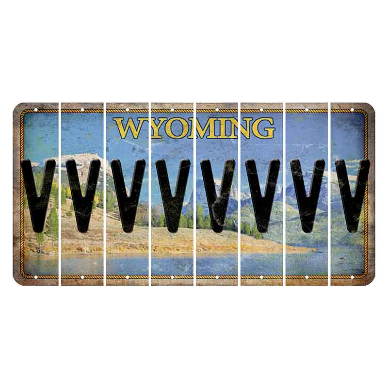 Wyoming Squaretop Mountain Cut License Plate Strips (Set of 8) V