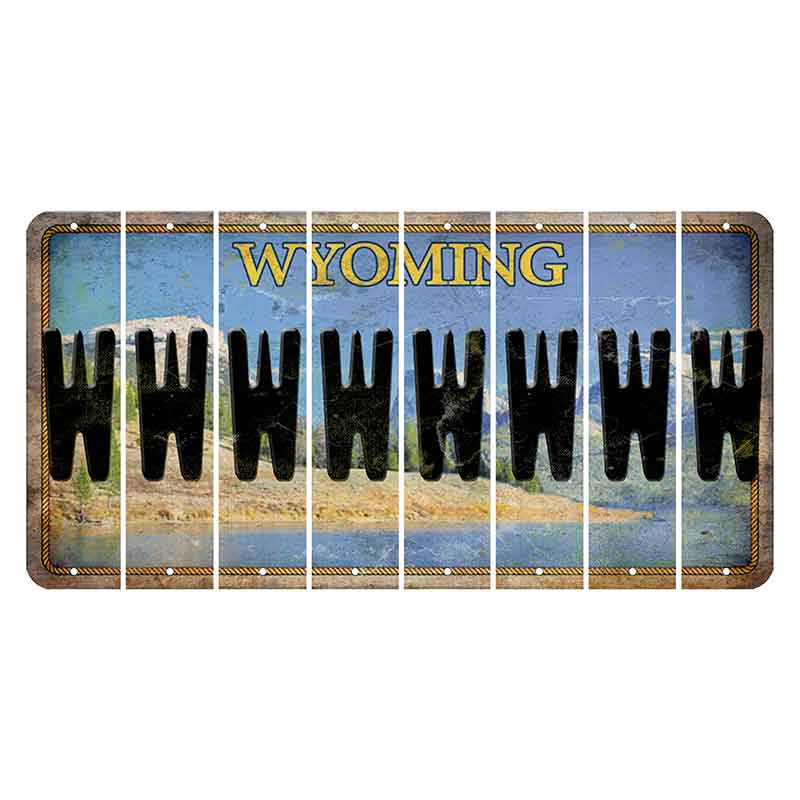 Wyoming Squaretop Mountain Cut License Plate Strips (Set of 8) W