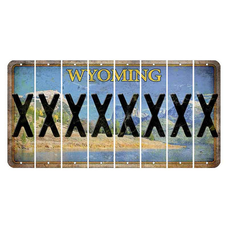 Wyoming Squaretop Mountain Cut License Plate Strips (Set of 8) X