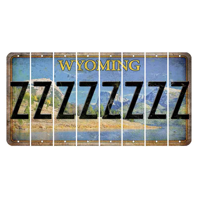 Wyoming Squaretop Mountain Cut License Plate Strips (Set of 8) Z