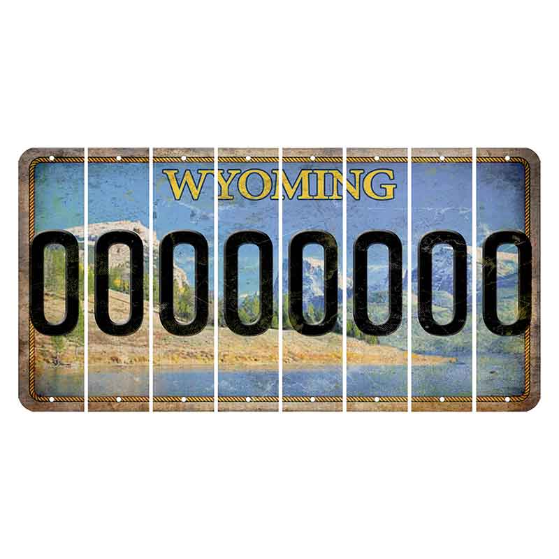 Wyoming Squaretop Mountain Cut License Plate Strips (Set of 8)