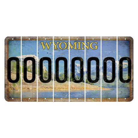 Wyoming Squaretop Mountain Cut License Plate Strips (Set of 8)