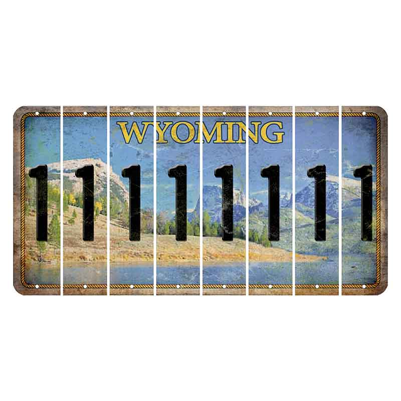 Wyoming Squaretop Mountain Cut License Plate Strips (Set of 8) 1