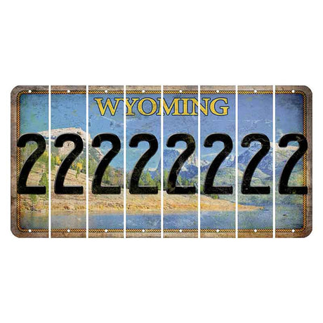 Wyoming Squaretop Mountain Cut License Plate Strips (Set of 8) 2