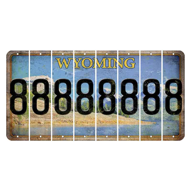 Wyoming Squaretop Mountain Cut License Plate Strips (Set of 8) 8