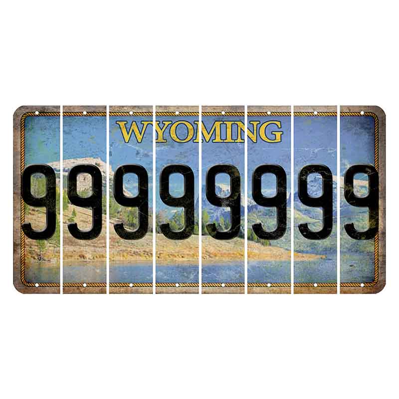 Wyoming Squaretop Mountain Cut License Plate Strips (Set of 8) 9