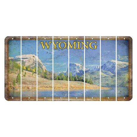 Wyoming Squaretop Mountain Cut License Plate Strips (Set of 8) Blank