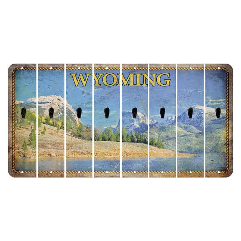 Wyoming Squaretop Mountain Cut License Plate Strips (Set of 8) Apostrophe