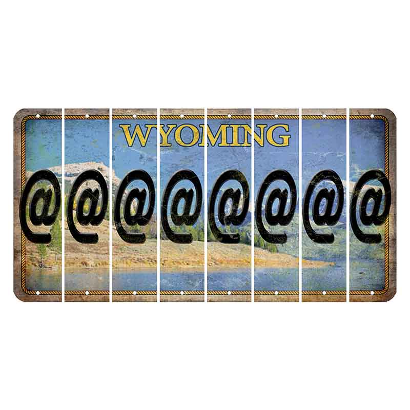 Wyoming Squaretop Mountain Cut License Plate Strips (Set of 8) At Sign