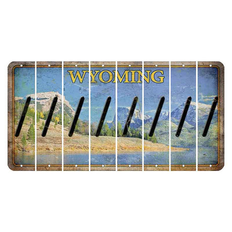 Wyoming Squaretop Mountain Cut License Plate Strips (Set of 8) Forward Slash