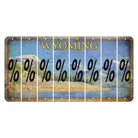 Wyoming Squaretop Mountain Cut License Plate Strips (Set of 8) Percent Sign