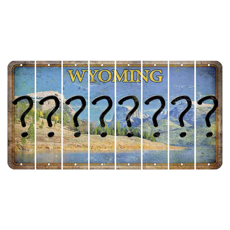 Wyoming Squaretop Mountain Cut License Plate Strips (Set of 8) Question Mark