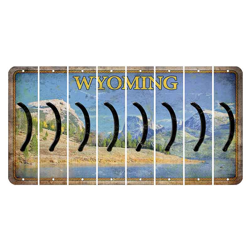 Wyoming Squaretop Mountain Cut License Plate Strips (Set of 8) Parenthesis - Right