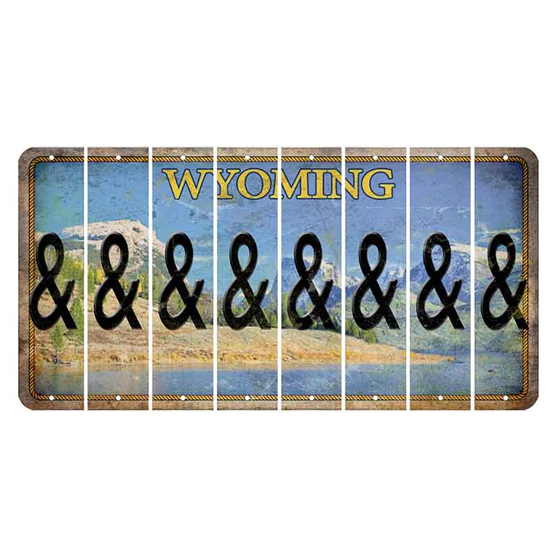 Wyoming Squaretop Mountain Cut License Plate Strips (Set of 8) And Sign