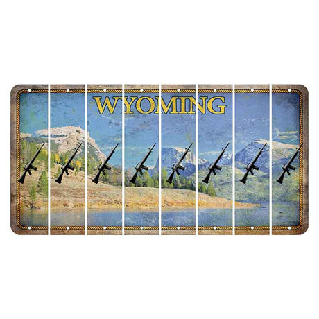 Wyoming Squaretop Mountain Cut License Plate Strips (Set of 8) Rifle