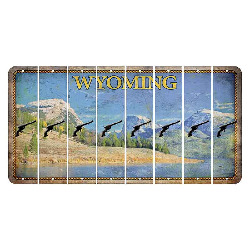 Wyoming Squaretop Mountain Cut License Plate Strips (Set of 8) Revolver