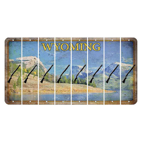 Wyoming Squaretop Mountain Cut License Plate Strips (Set of 8) Shotgun