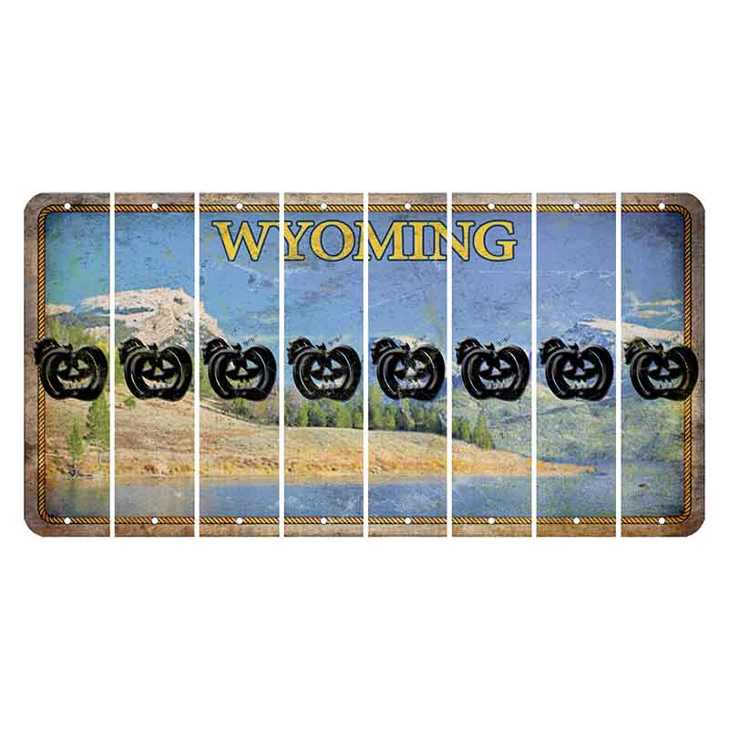 Wyoming Squaretop Mountain Cut License Plate Strips (Set of 8) Pumpkin