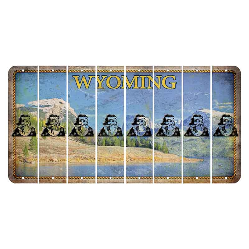 Wyoming Squaretop Mountain Cut License Plate Strips (Set of 8) Santa Claus