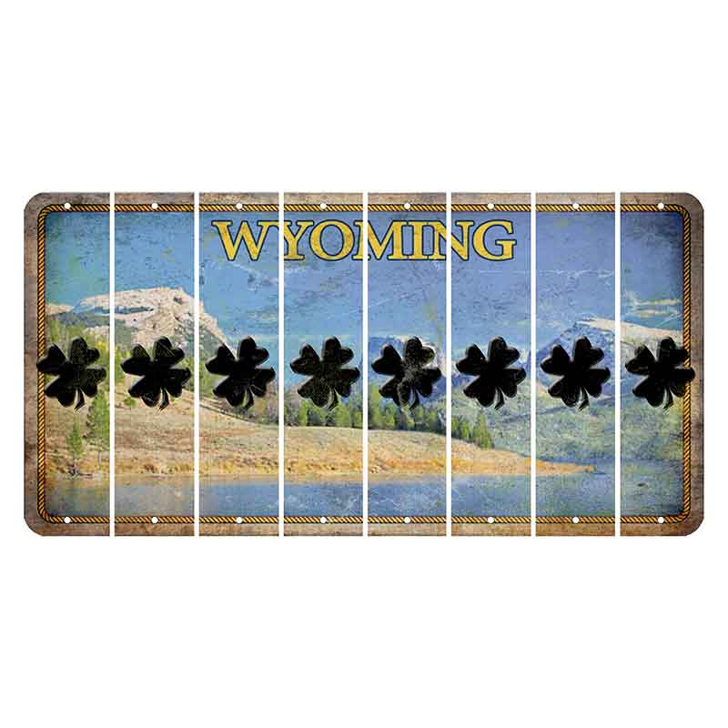 Wyoming Squaretop Mountain Cut License Plate Strips (Set of 8) Shamrock