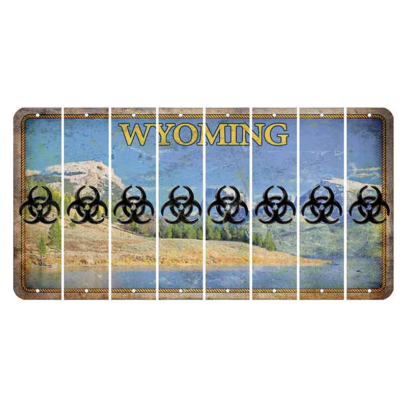 Wyoming Squaretop Mountain Cut License Plate Strips (Set of 8) Radioactive