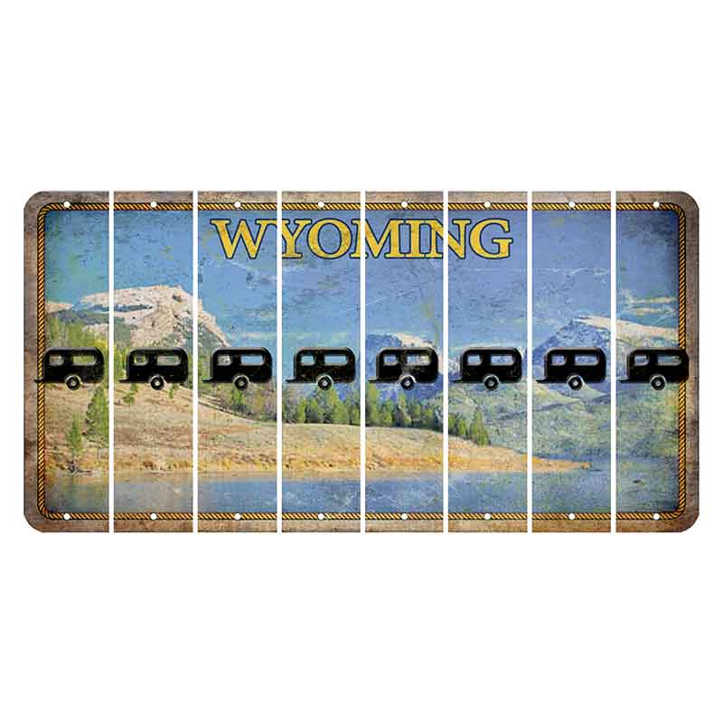 Wyoming Squaretop Mountain Cut License Plate Strips (Set of 8) Trailer