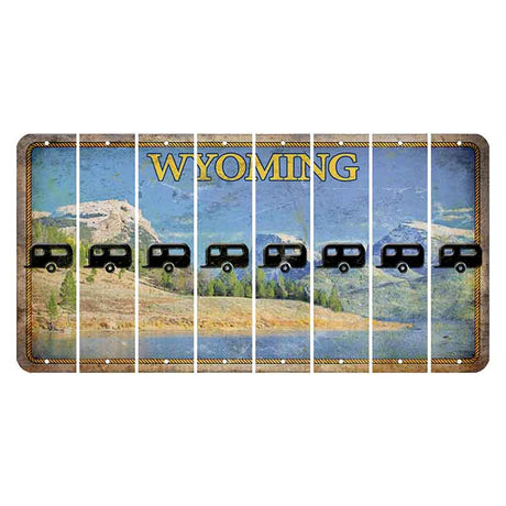 Wyoming Squaretop Mountain Cut License Plate Strips (Set of 8) Trailer