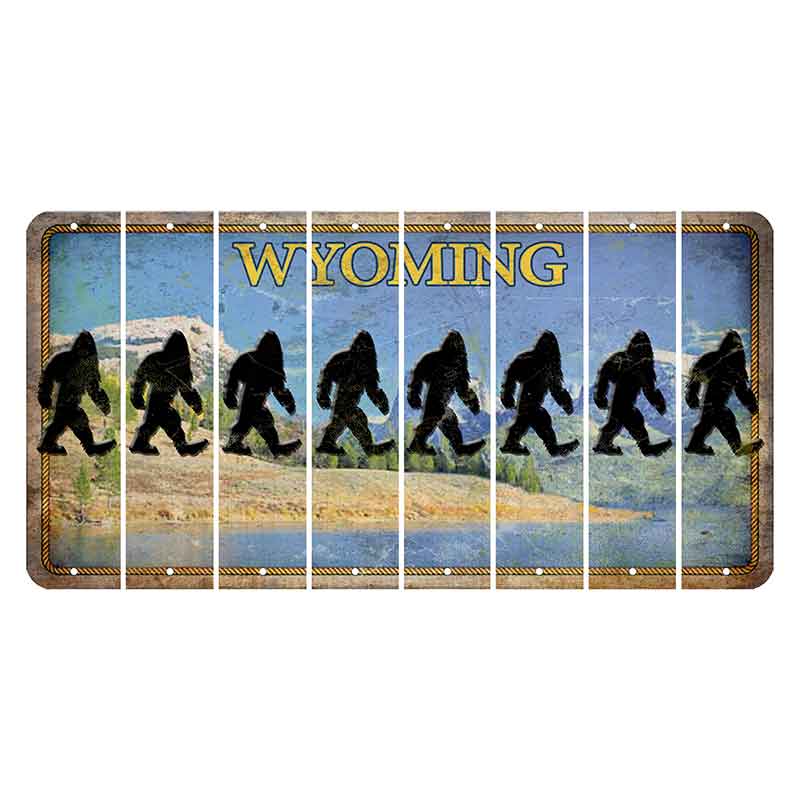 Wyoming Squaretop Mountain Cut License Plate Strips (Set of 8) Bigfoot