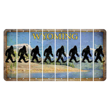 Wyoming Squaretop Mountain Cut License Plate Strips (Set of 8) Bigfoot