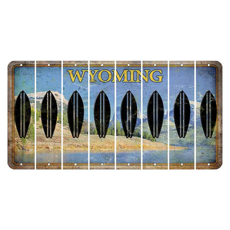 Wyoming Squaretop Mountain Cut License Plate Strips (Set of 8) Surfboard