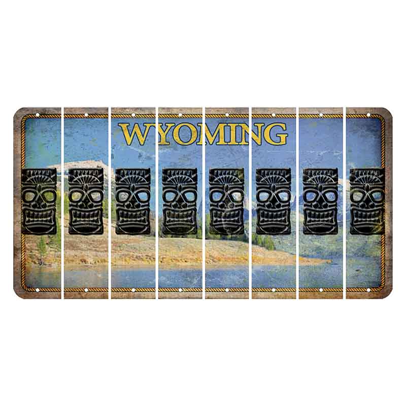 Wyoming Squaretop Mountain Cut License Plate Strips (Set of 8) Tiki