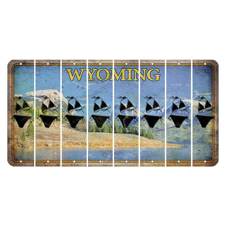 Wyoming Squaretop Mountain Cut License Plate Strips (Set of 8) Bikini