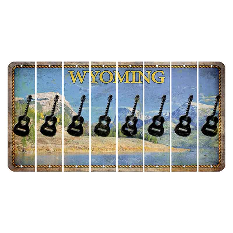 Wyoming Squaretop Mountain Cut License Plate Strips (Set of 8) Guitar