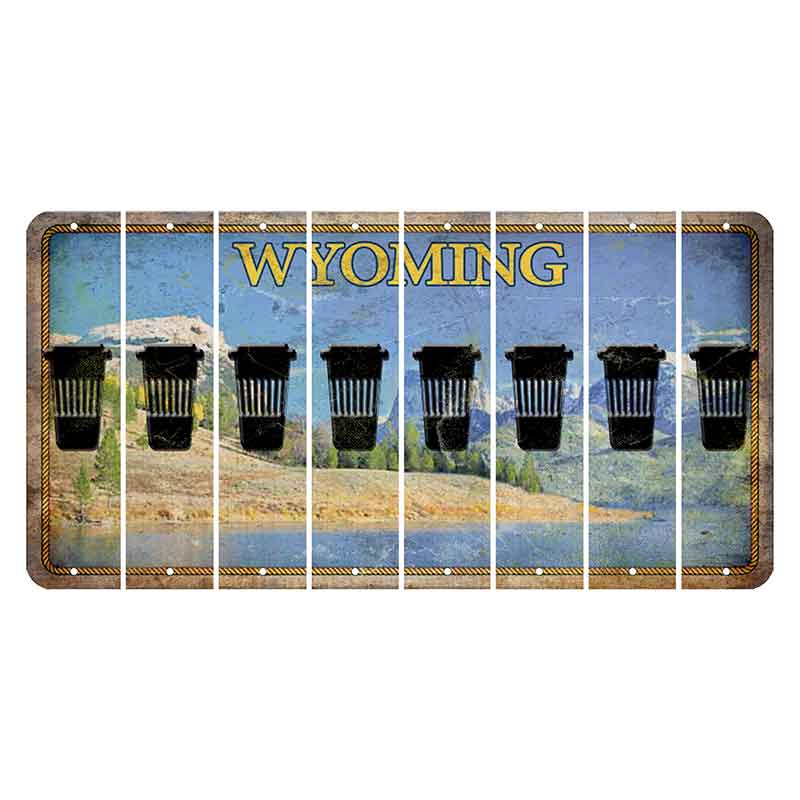 Wyoming Squaretop Mountain Cut License Plate Strips (Set of 8) Latte