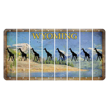 Wyoming Squaretop Mountain Cut License Plate Strips (Set of 8) Giraffe