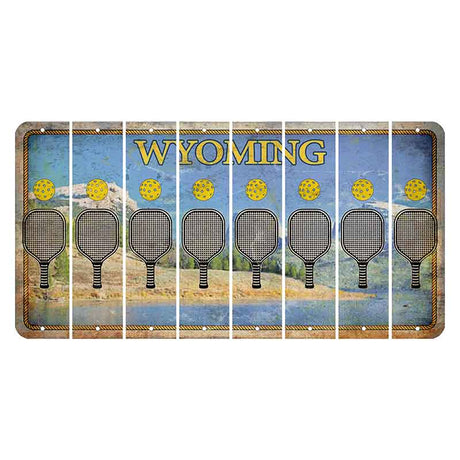 Wyoming Squaretop Mountain Cut License Plate Strips (Set of 8) Pickleball