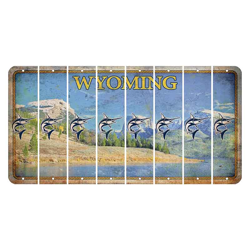 Wyoming Squaretop Mountain Cut License Plate Strips (Set of 8) Swordfish