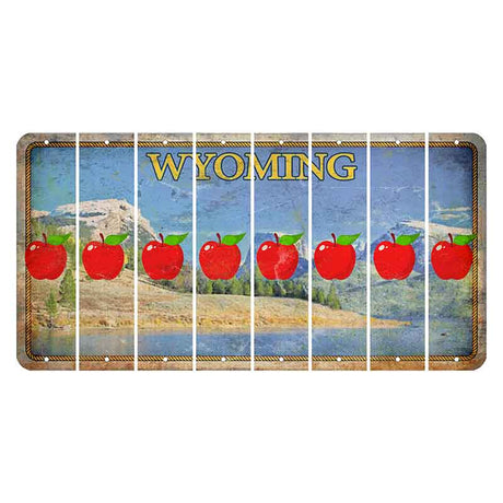 Wyoming Squaretop Mountain Cut License Plate Strips (Set of 8) Apple