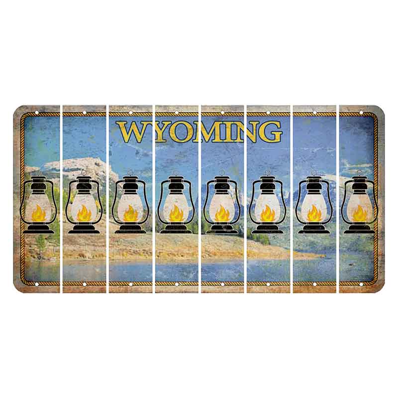 Wyoming Squaretop Mountain Cut License Plate Strips (Set of 8) Lantern