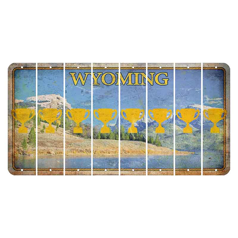 Wyoming Squaretop Mountain Cut License Plate Strips (Set of 8) Trophy