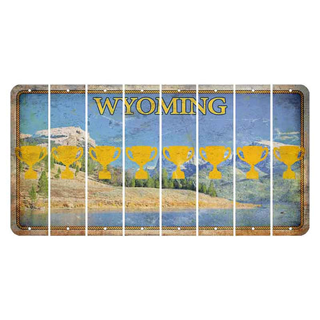 Wyoming Squaretop Mountain Cut License Plate Strips (Set of 8) Trophy