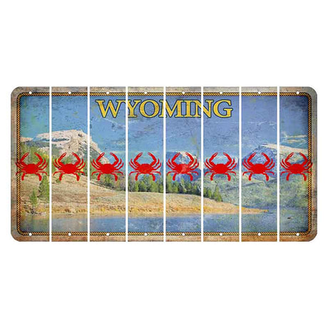 Wyoming Squaretop Mountain Cut License Plate Strips (Set of 8) Crab