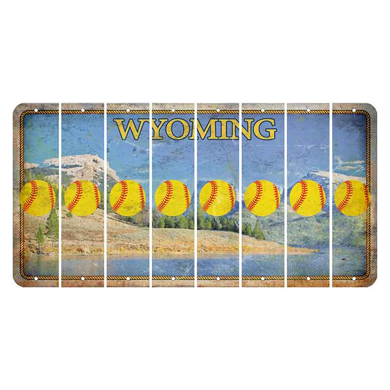 Wyoming Squaretop Mountain Cut License Plate Strips (Set of 8) Softball