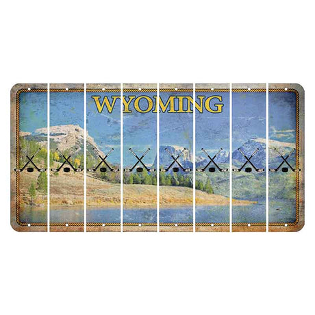 Wyoming Squaretop Mountain Cut License Plate Strips (Set of 8) Hockey