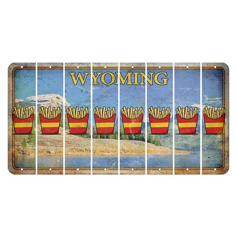 Wyoming Squaretop Mountain Cut License Plate Strips (Set of 8) French Fries