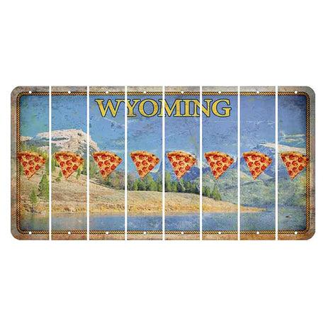 Wyoming Squaretop Mountain Cut License Plate Strips (Set of 8) Pizza